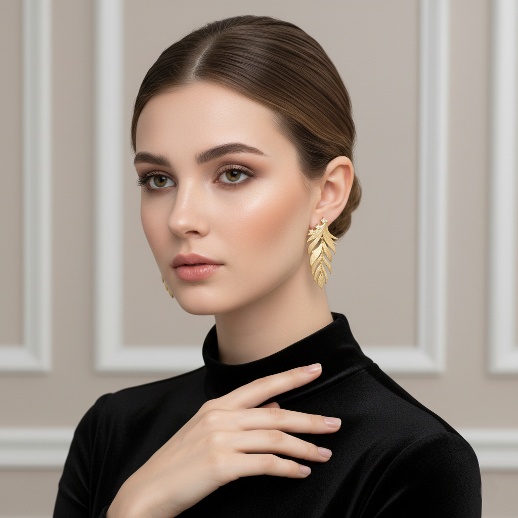 A Meaningful Gemstone Bracelet — A Thoughtful Gift for Her——Gilded Leaf earrings