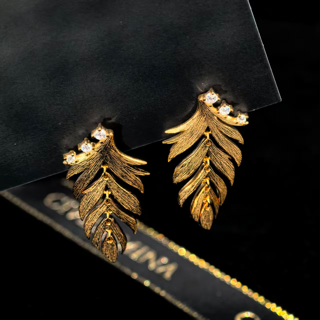 A Meaningful Gemstone Bracelet — A Thoughtful Gift for Her——Gilded Leaf earrings